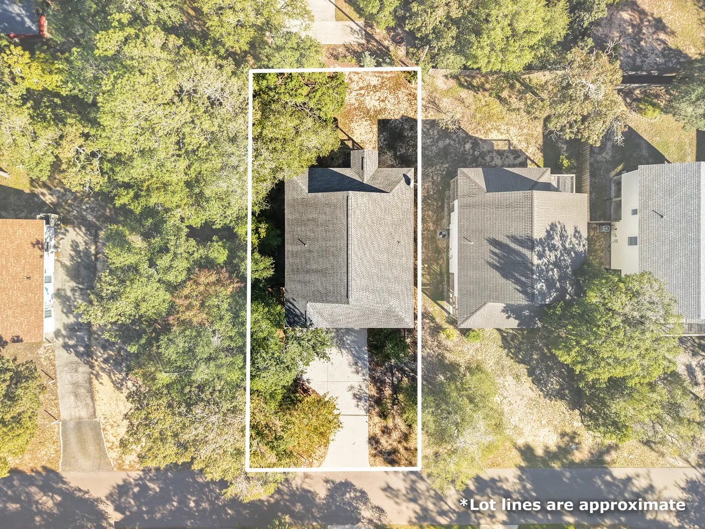 Aerial with lot lines marked
